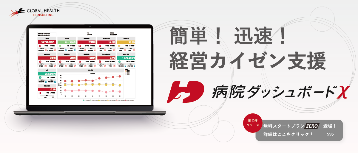 簡単！迅速！経営カイゼン支援　病院ダッシュボードχ　無料スタートプランzero登場
